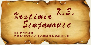 Krstimir Simjanović vizit kartica